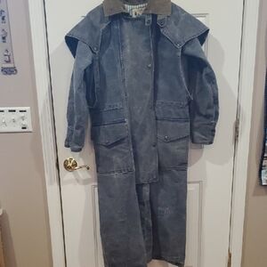 Outback Trading Co Vintage Denim Duster With Cape Small